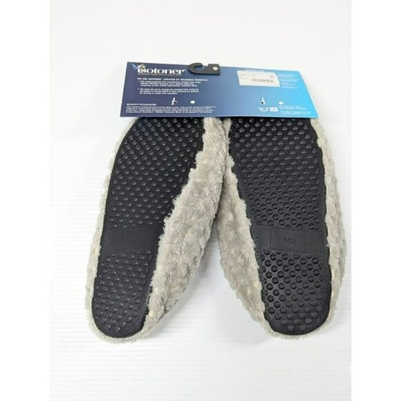 Isotoner Women's Popcorn-Textured Faux Fur Slippers Grey Size M (7-8) MSRP $30 - Picture 5 of 6